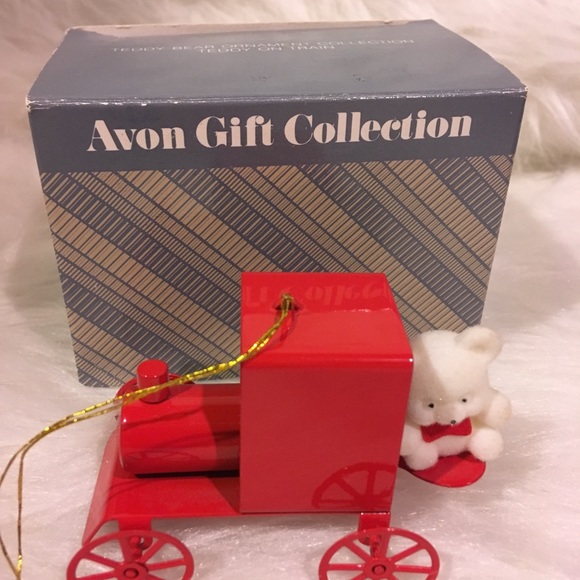Avon Holiday Avon Teddy Bear Ornament Collection On Train Poshmark
